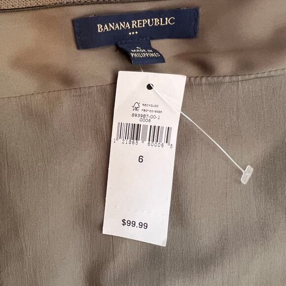 BANANA REPUBLIC Chiffon Cocktail Dress in Olive Green Size 6 - Picture 13 of 13